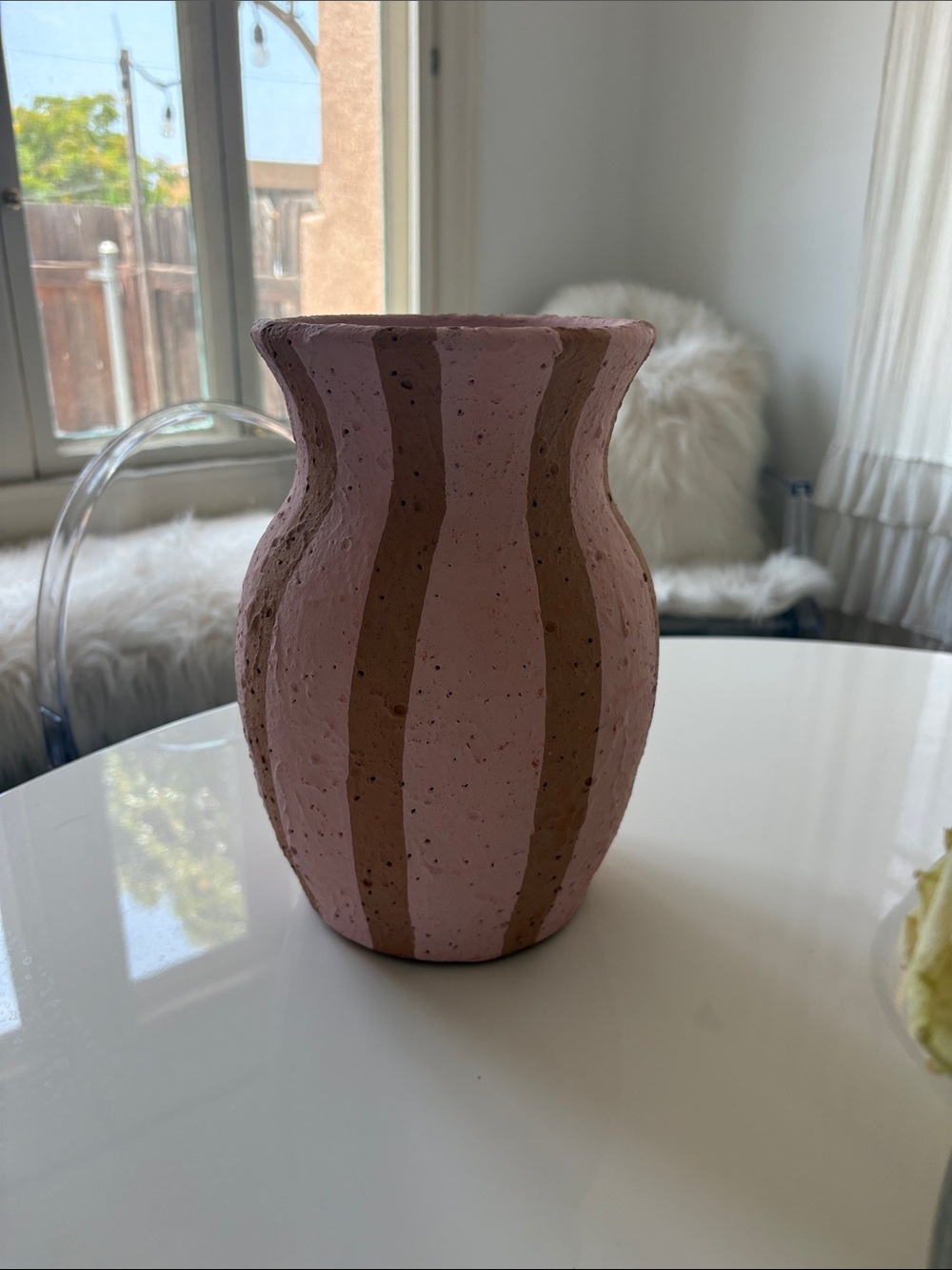 Opalhouse Pink and Brown Striped Textured Vase